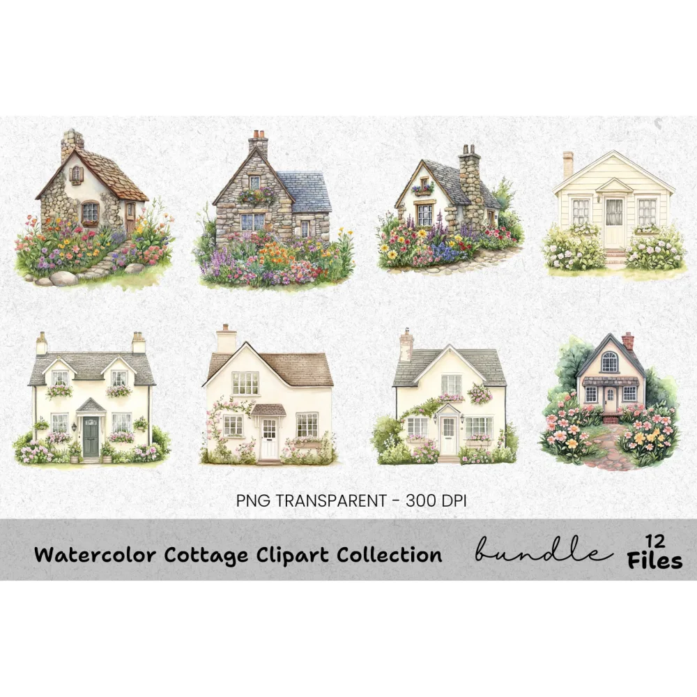Cottage Clipart Bundle