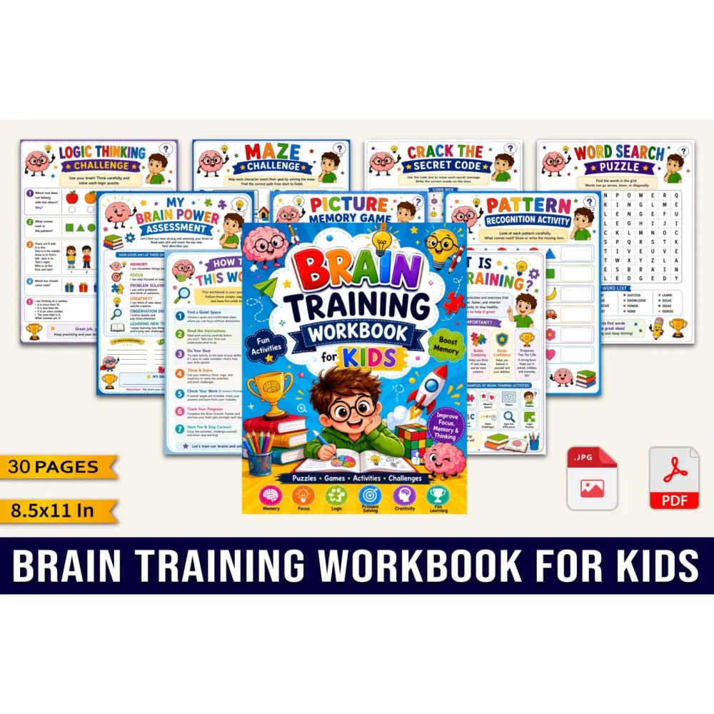 Brain Training For Kids Workbook