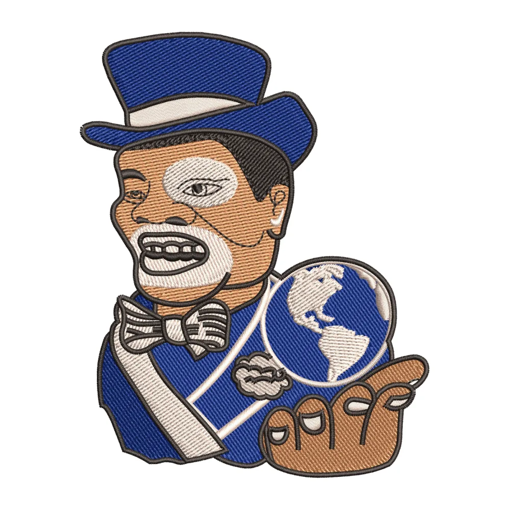 World Man Embroidery Design