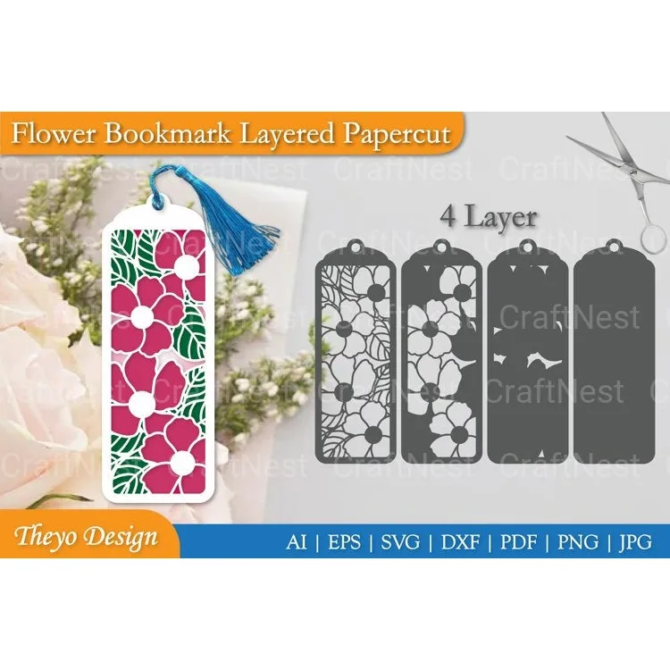 Flower Layered Papercut SVG Bundle