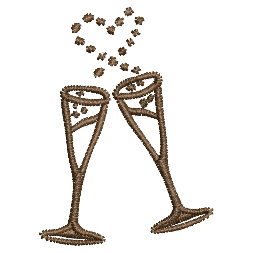 Champagne Lover Embroidery Design
