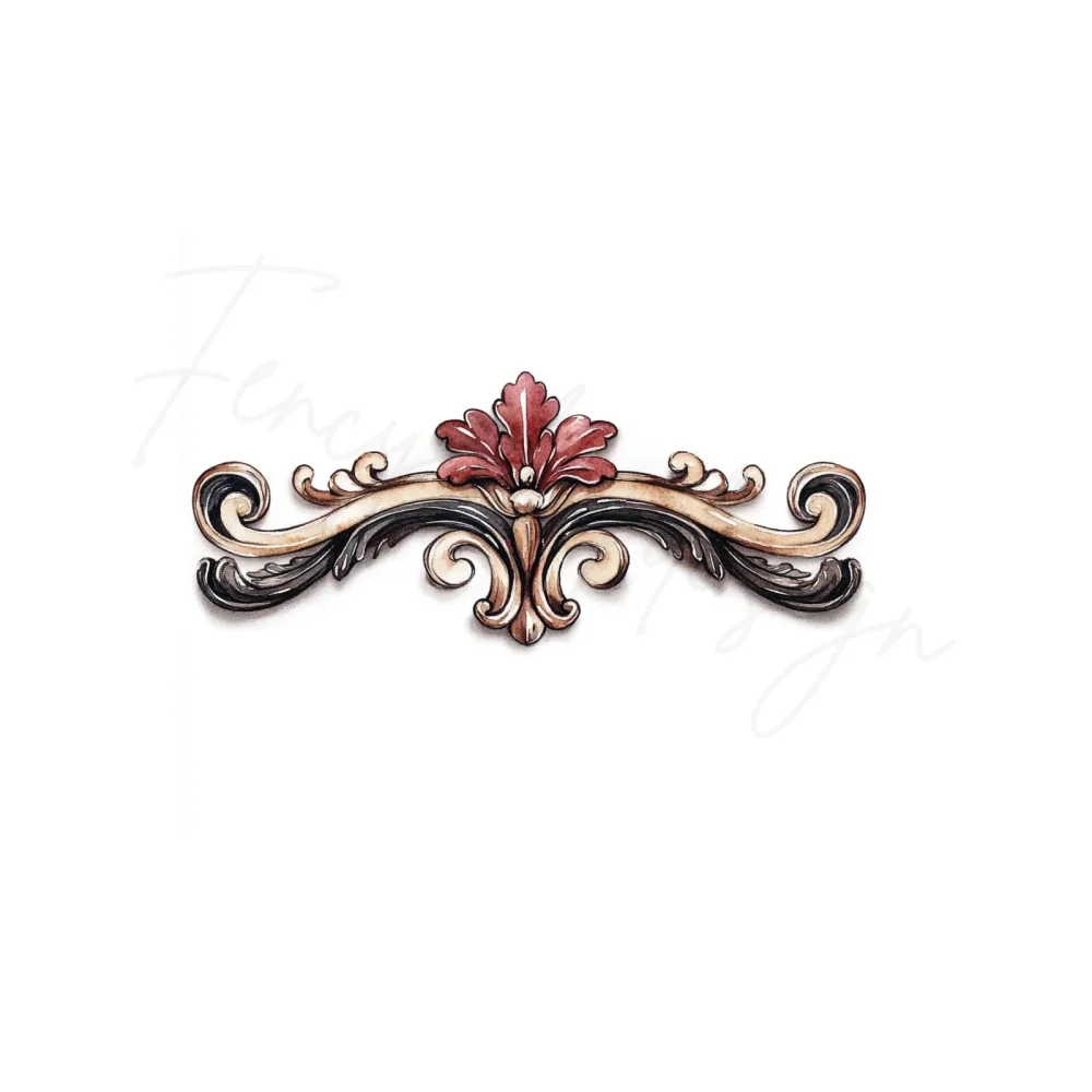 Baroque Scrollwork Borders Clipart Bundle