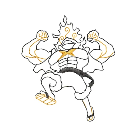 Head Fire Man Embroidery Design