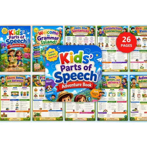 Kids Parts Of Speech Adventure Book