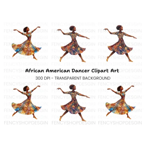 Ethnic Patterned Dress Dancers Clipart Bundle