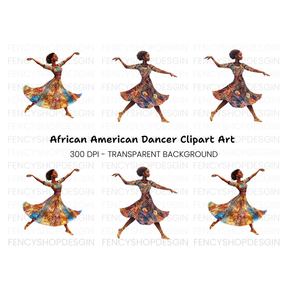 Ethnic Patterned Dress Dancers Clipart Bundle
