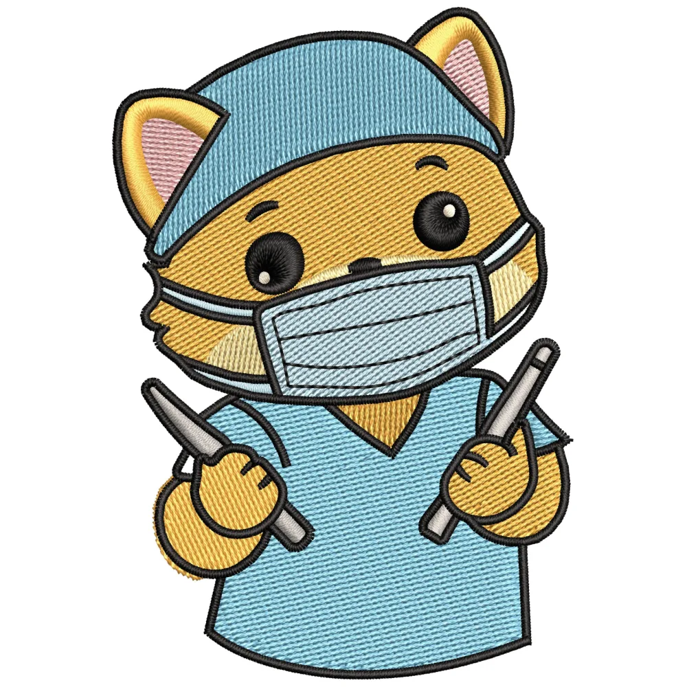 Doctor Cartoon Embroidery Design