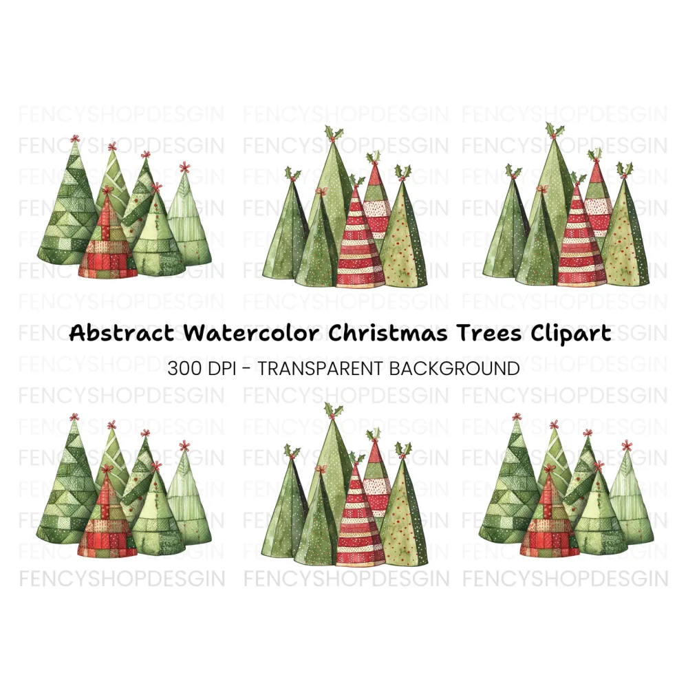 Christmas Tree Clipart Bundle