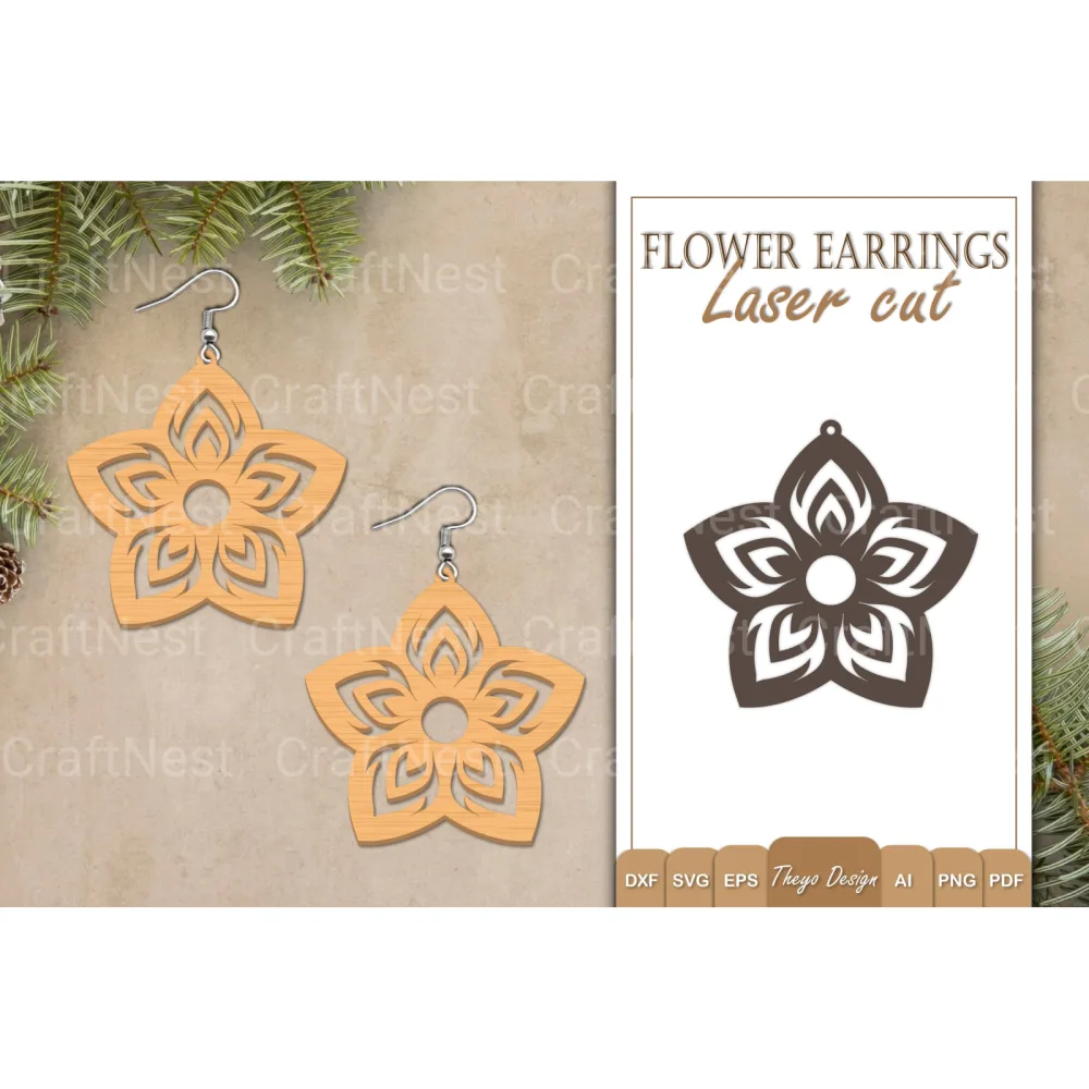 Earrings Flower SVG Bundle