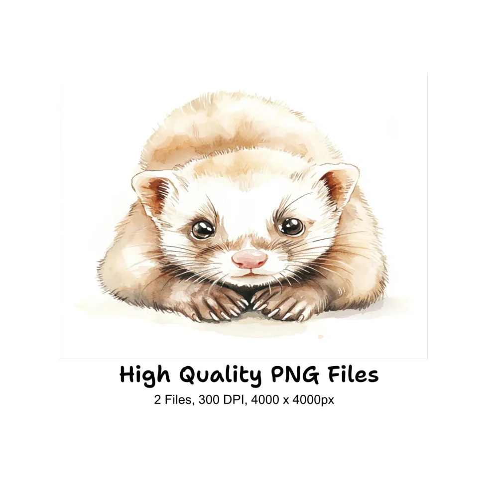 Cute Ferret Clipart Bundle