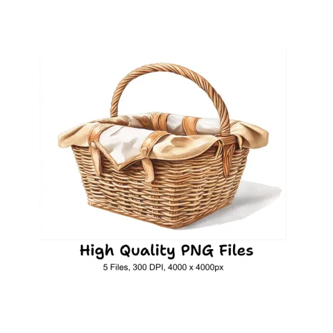 Picnic Baskets Clipart Bundle