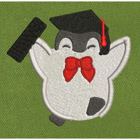 Graduated Penguin Embroidery Design