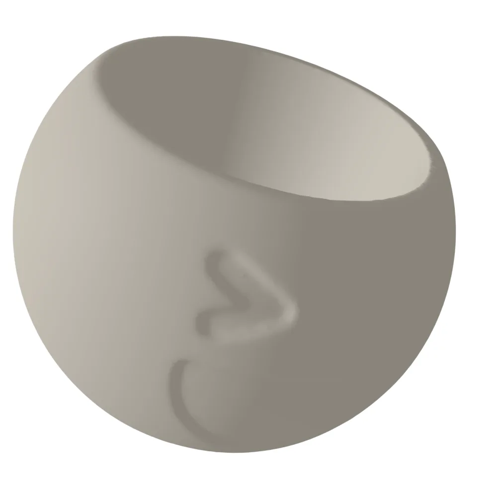 Laughing Emoji Planter Table With Hole 3D Print STL File