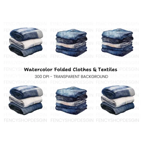 Stacked Jeans Clipart Bundle