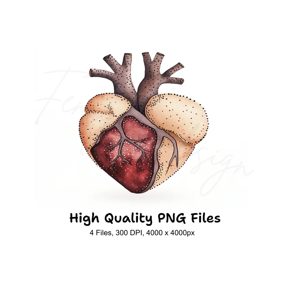 Anatomical Heart Clipart Bundle
