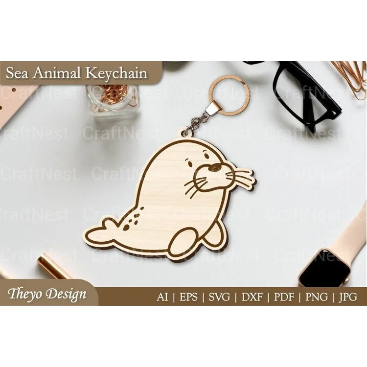 Cute Sea Animal Key Chain SVG Bundle