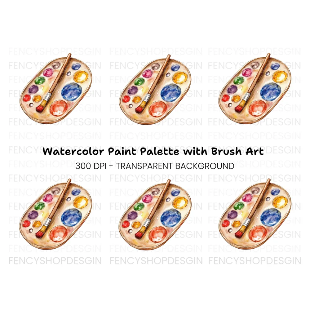 Single Paint Palette Clipart Bundle
