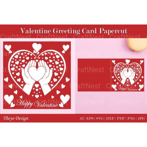 Valentine Greeting Card Cut SVG