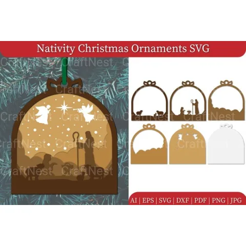 Nativity Christmas Ornament SVG