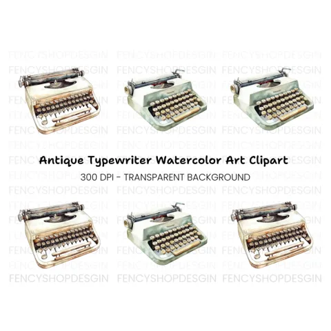 Vintage Typewriter Clipart Bundle
