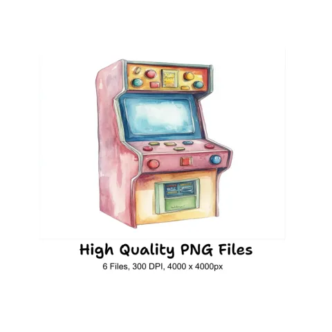 Retro Arcade Machine Clipart Bundle