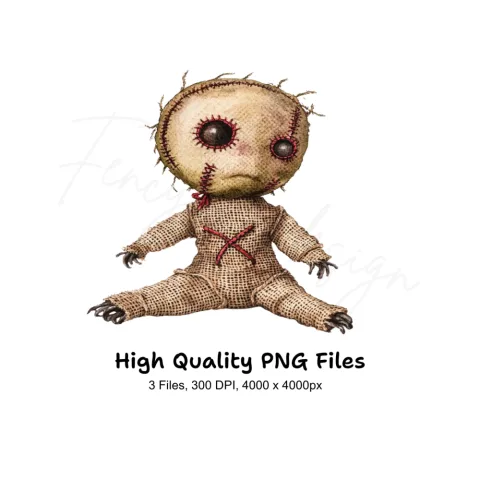 Cute Voodoo Doll Clipart Bundle