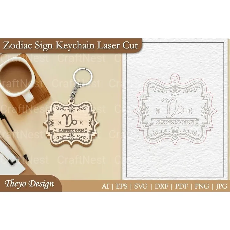 Zodiac Keychain SVG Bundle