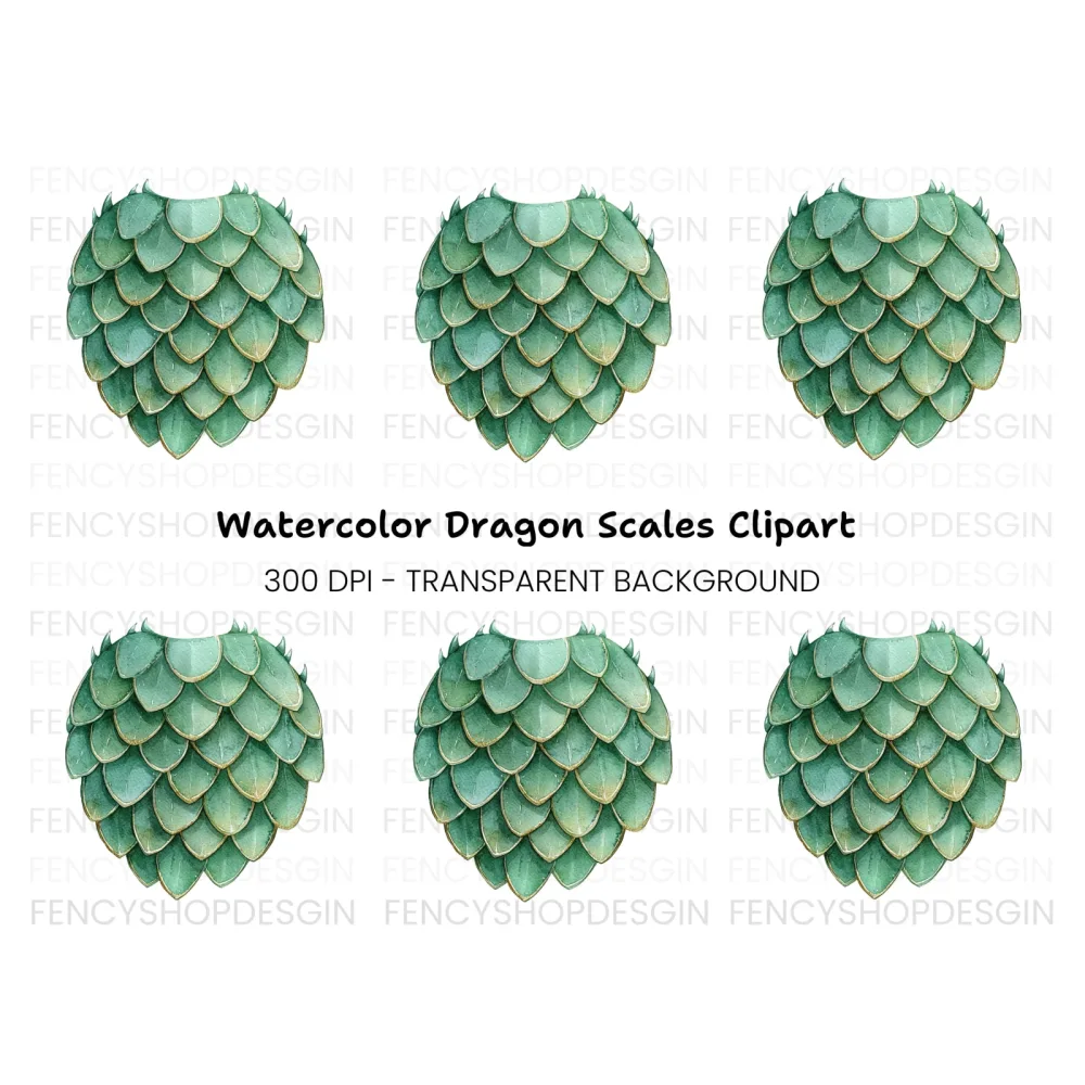 Dragon Scales Clipart Bundle