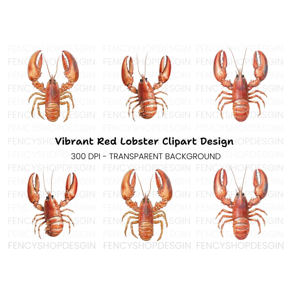 Detailed Lobster Clipart Bundle