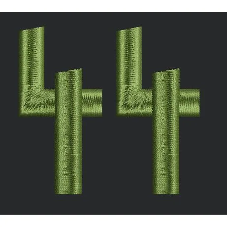 Stylized Forty Four in Green Embroidery Design