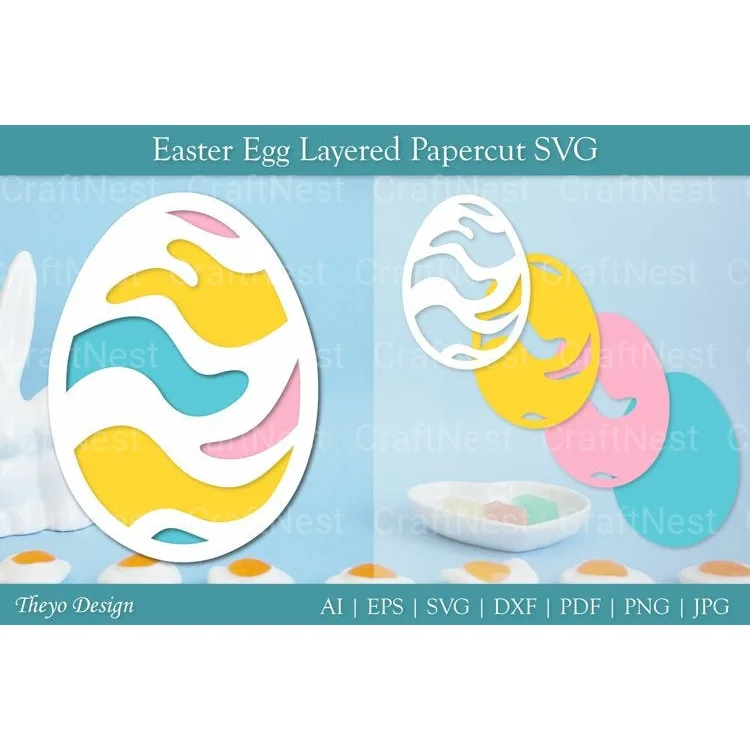 Easter Egg Layered Papercut SVG Bundle