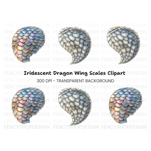 Shimmering Dragon Scale Textures Clipart Bundle