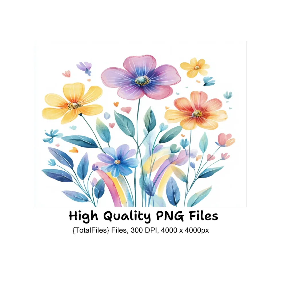 Soft Floral Bouquet Clipart Bundle