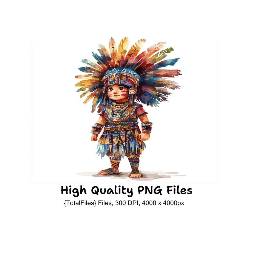 Native American Kids Clipart Bundle