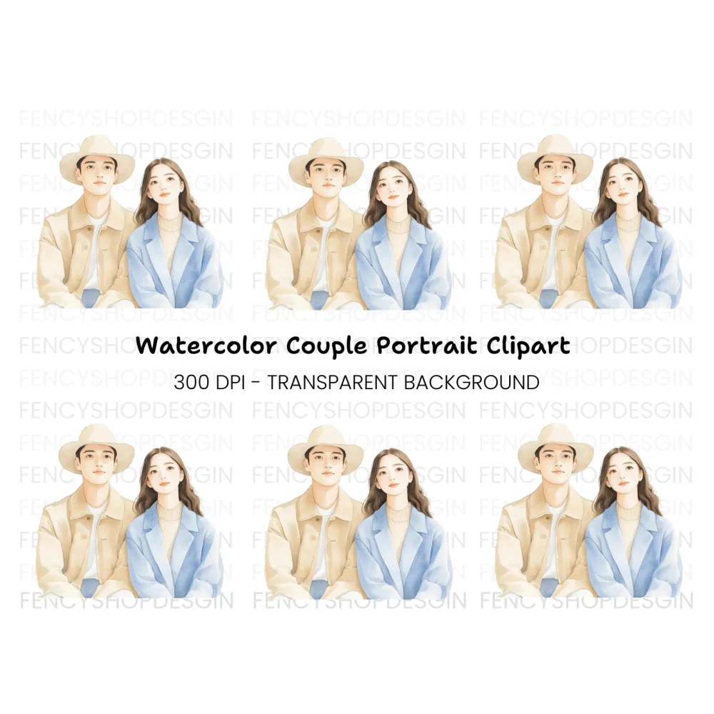Couple Portrait Clipart Bundle