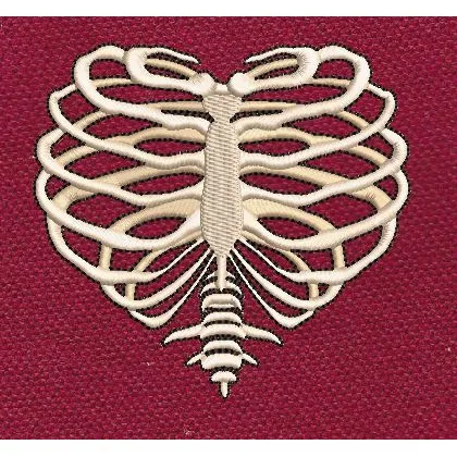 Anatomical Heart Frame Embroidery Design