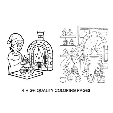 Christmas Ornament Making Coloring Books