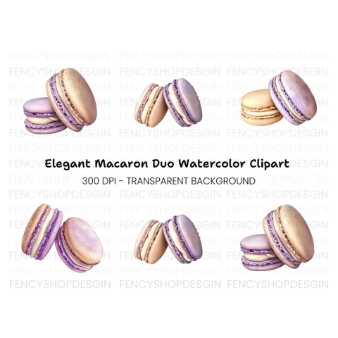 Delicious Macarons Clipart Bundle