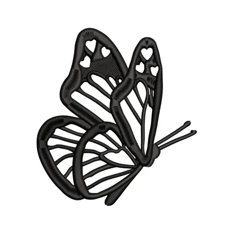 Heart Butterfly Embroidery Design