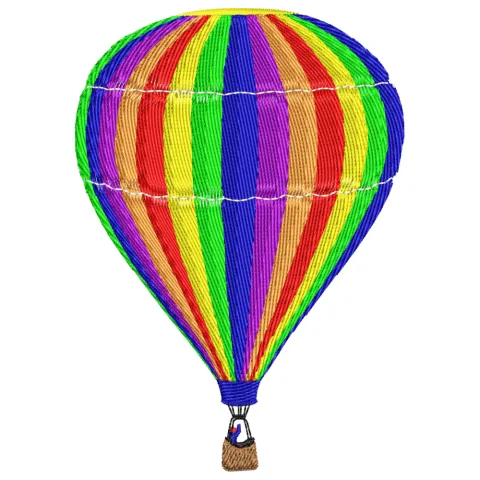 Hot Air Balloon Embroidery Design