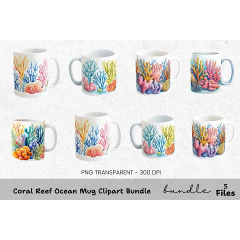 Coral Reef Ocean Clipart Bundle