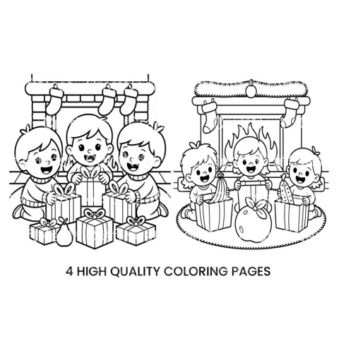 Christmas and Fruit Basket Coloring Books