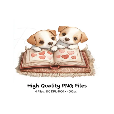 Adorable Puppy Love Clipart Bundle
