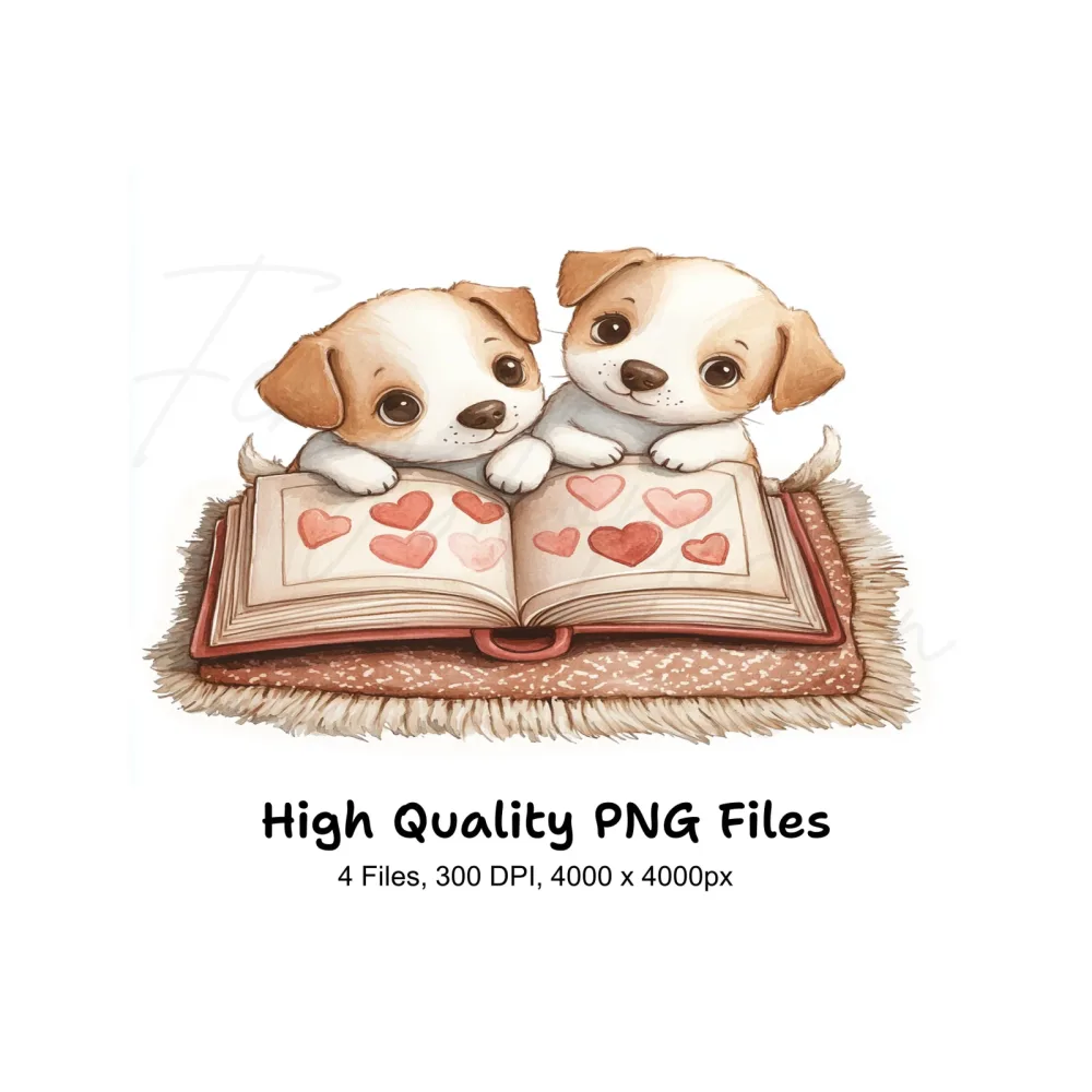 Adorable Puppy Love Clipart Bundle