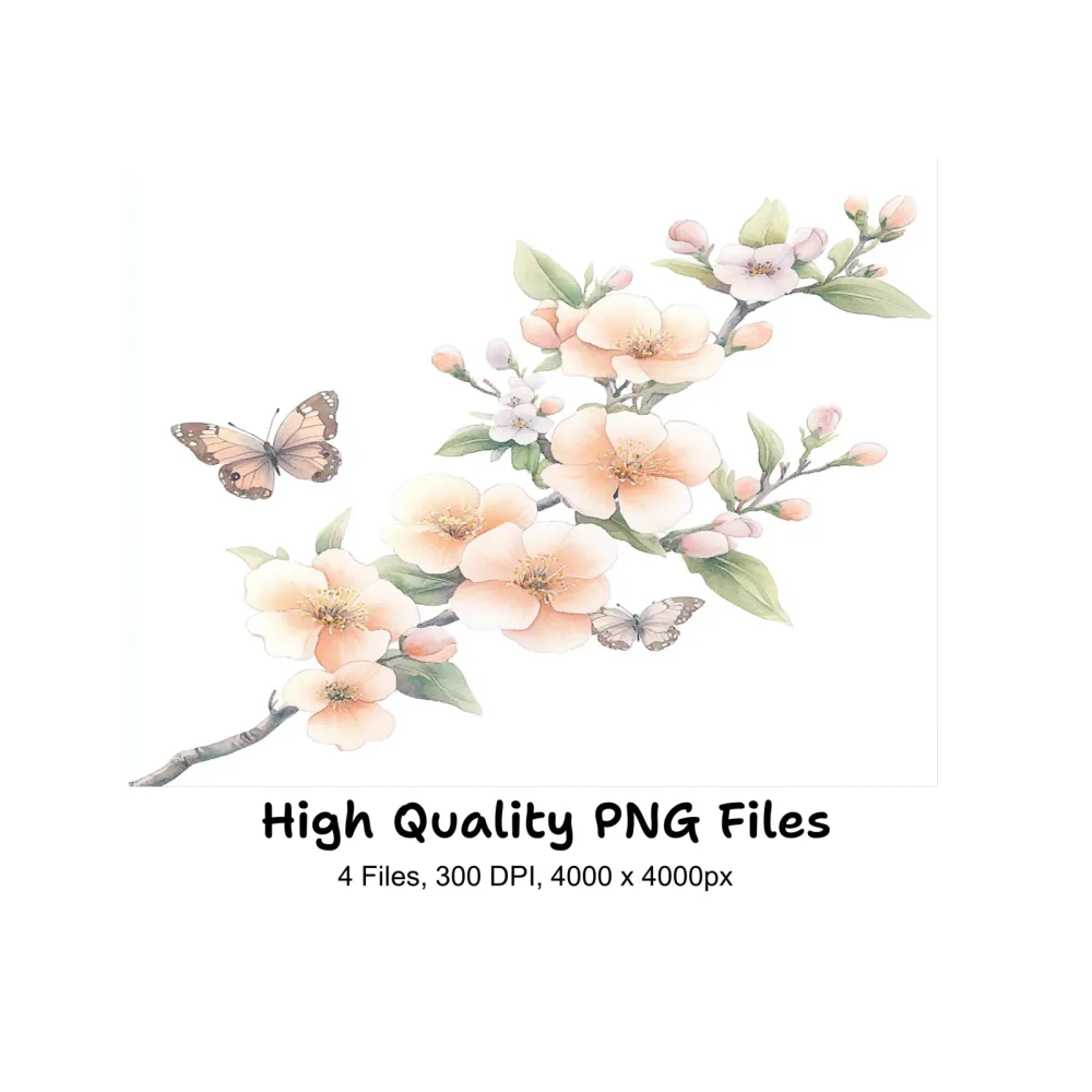 Butterfly Floral Clipart Bundle