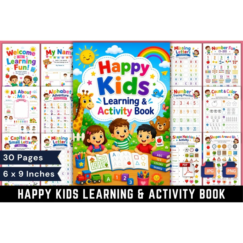 Happy Kids Learning Activity Book