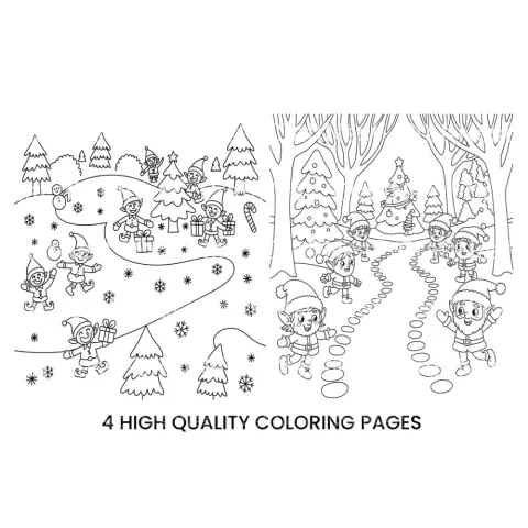 Christmas Elves and Santa Coloring Books