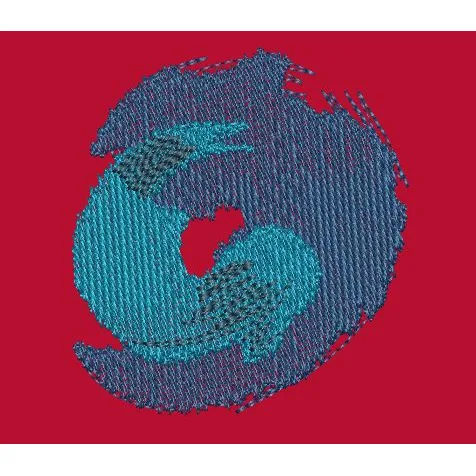 Interlocking Dual Tone Circular Emblem Embroidery Design