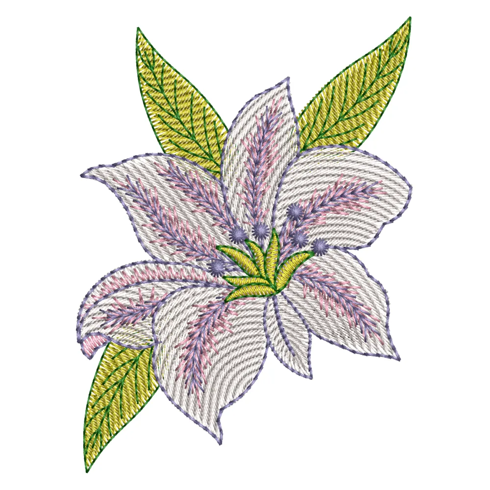 Light Blue Flower Embroidery Design