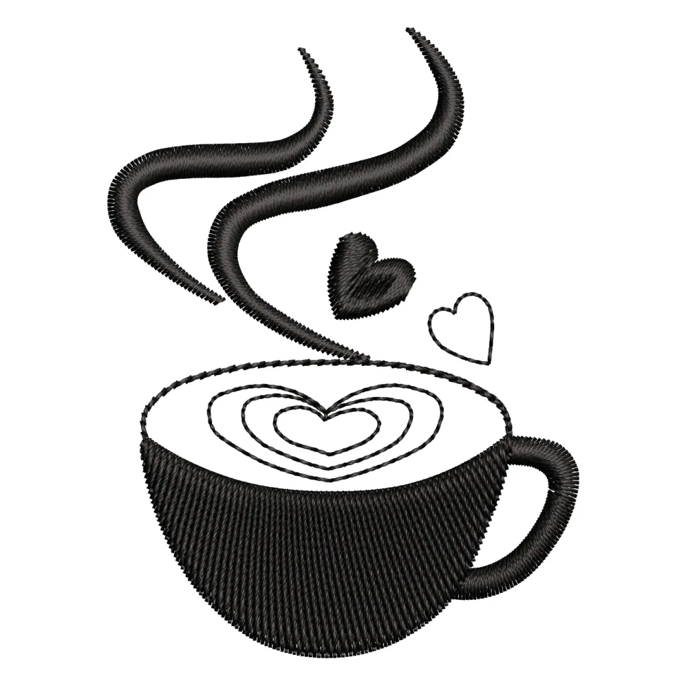 Cup Of Coffee Embroidery Design